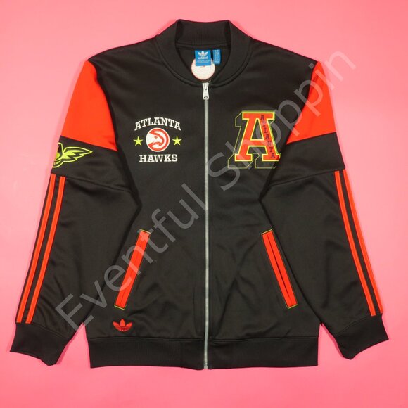 Adidas Atlanta Hawks Jacket Mens M Black Member Club Exclusive Full Zip - Picture 2 of 10